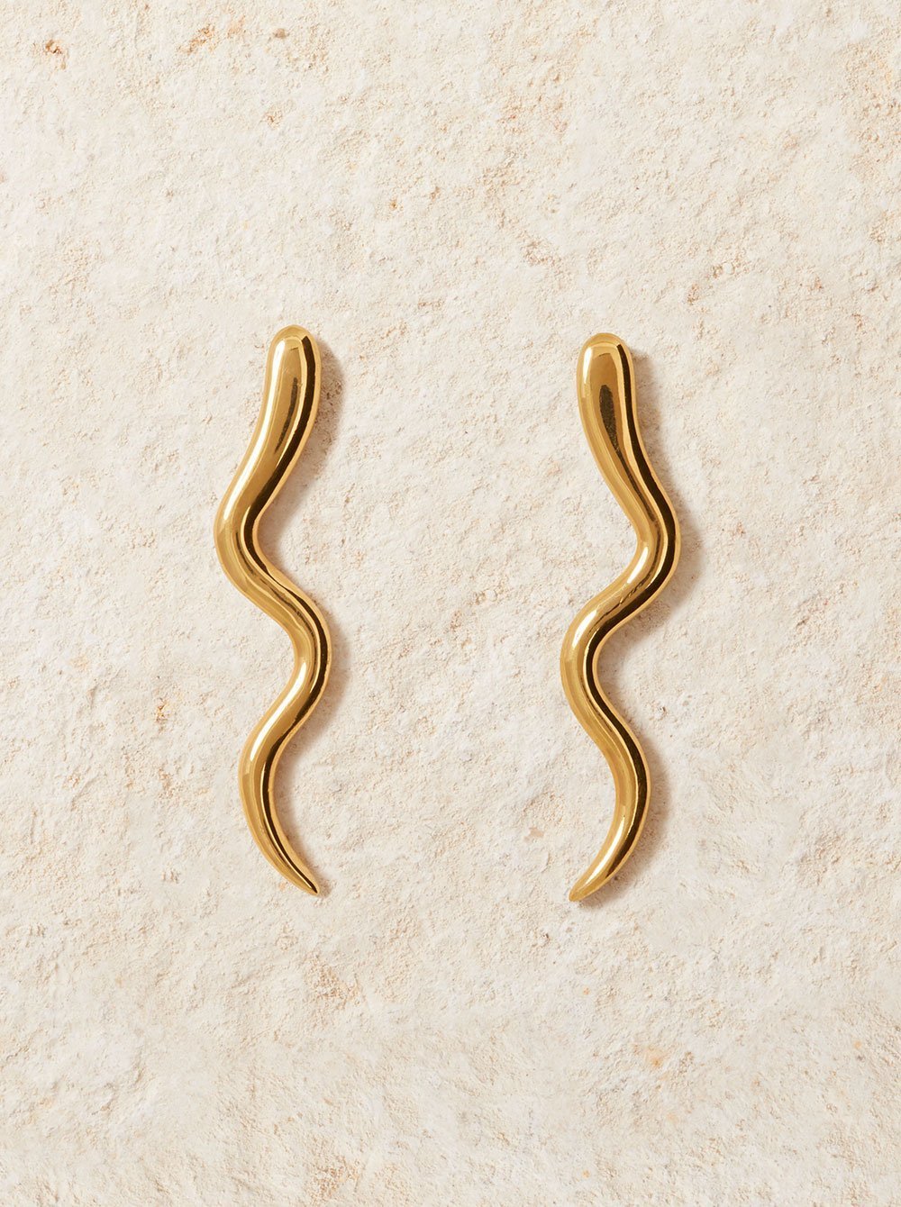 Snake Earrings in Plated Gold