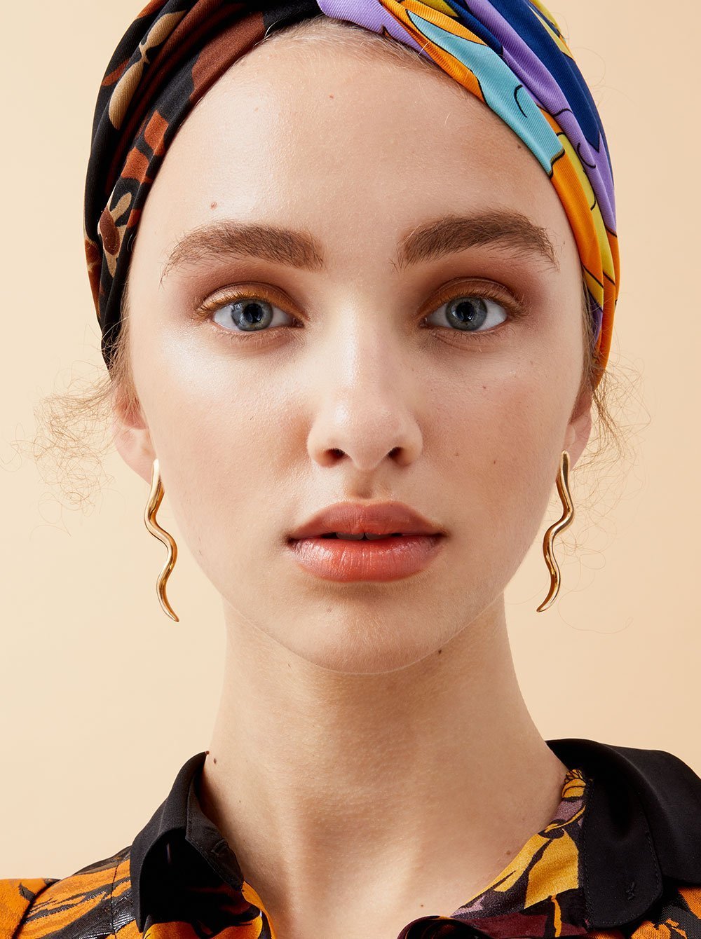 Snake Earrings in Plated Gold