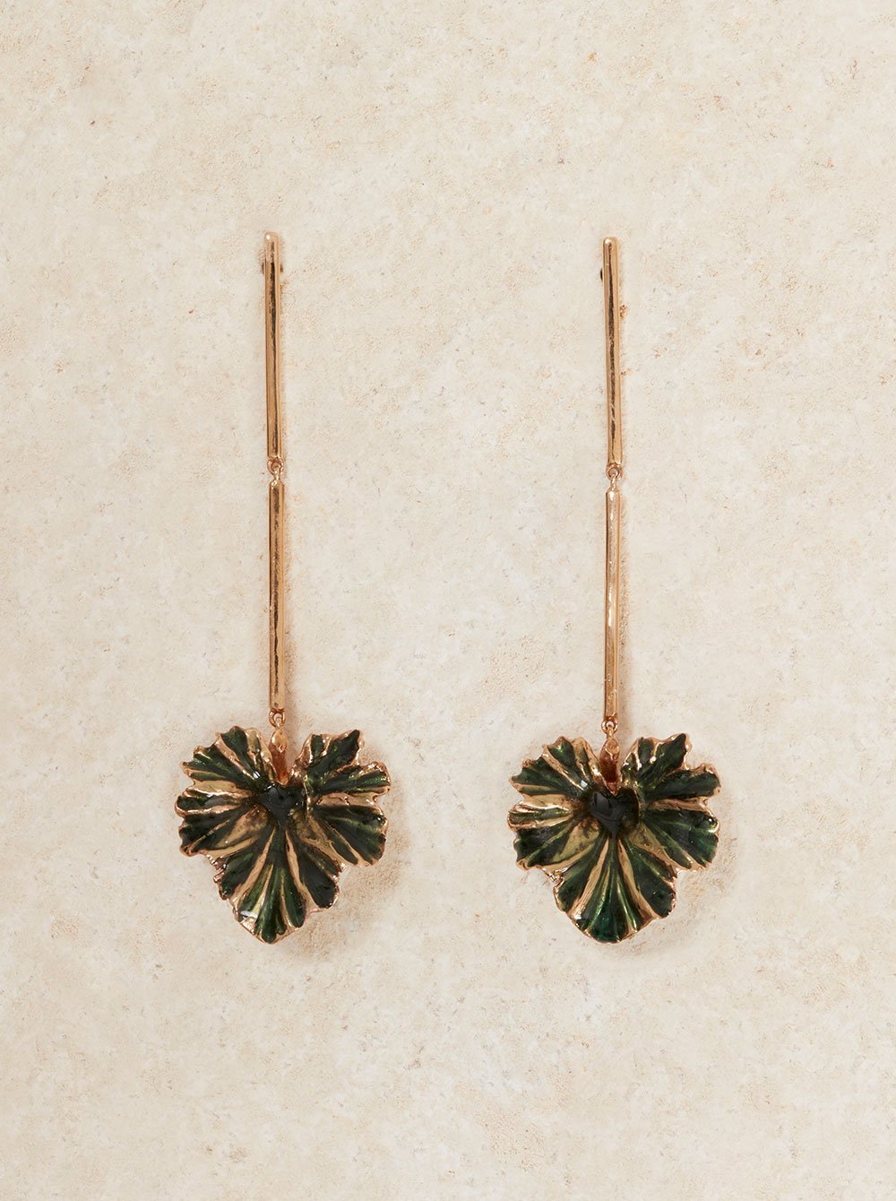 Malva Earrings in Forest Green