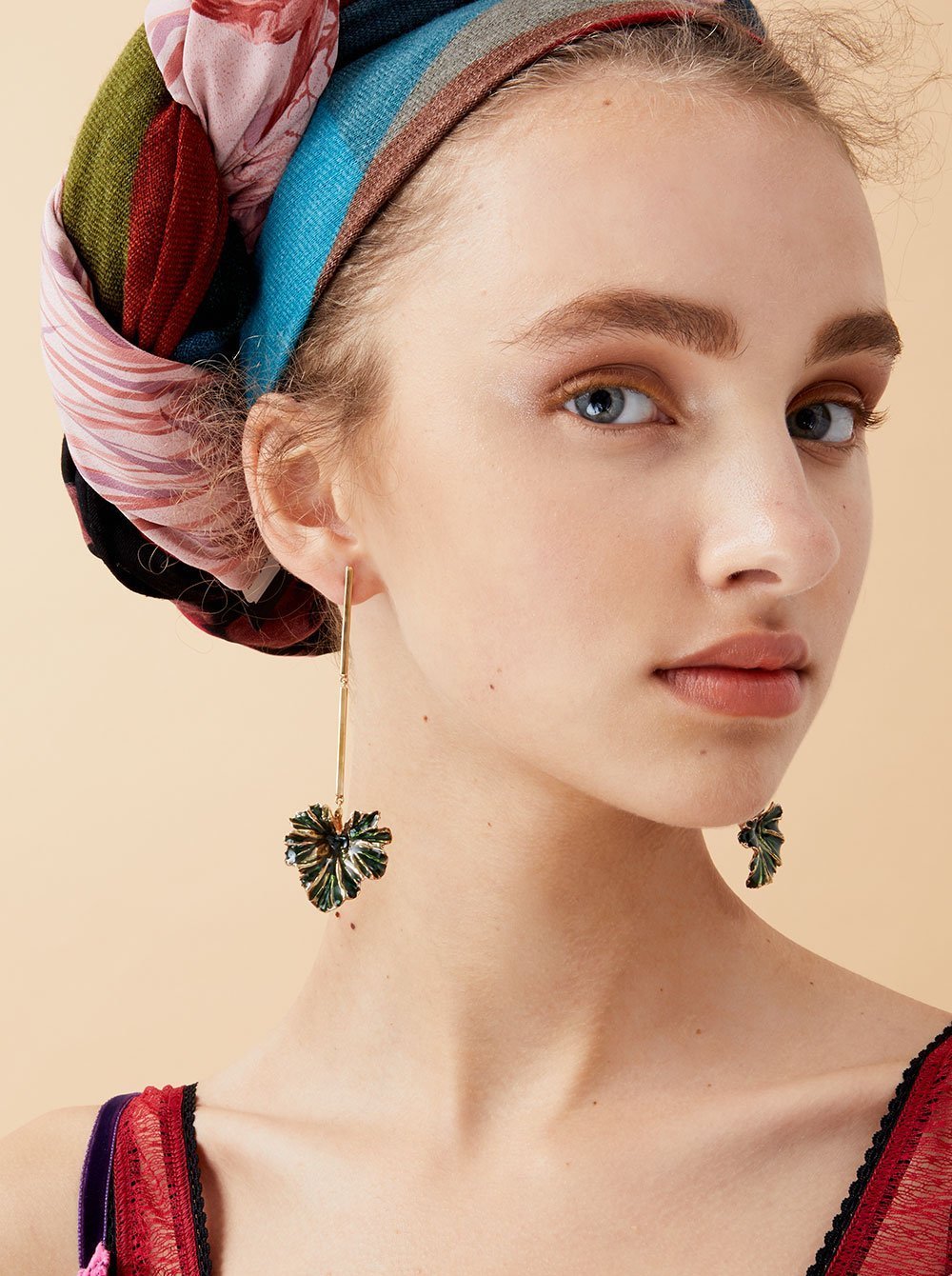 Malva Earrings in Forest Green