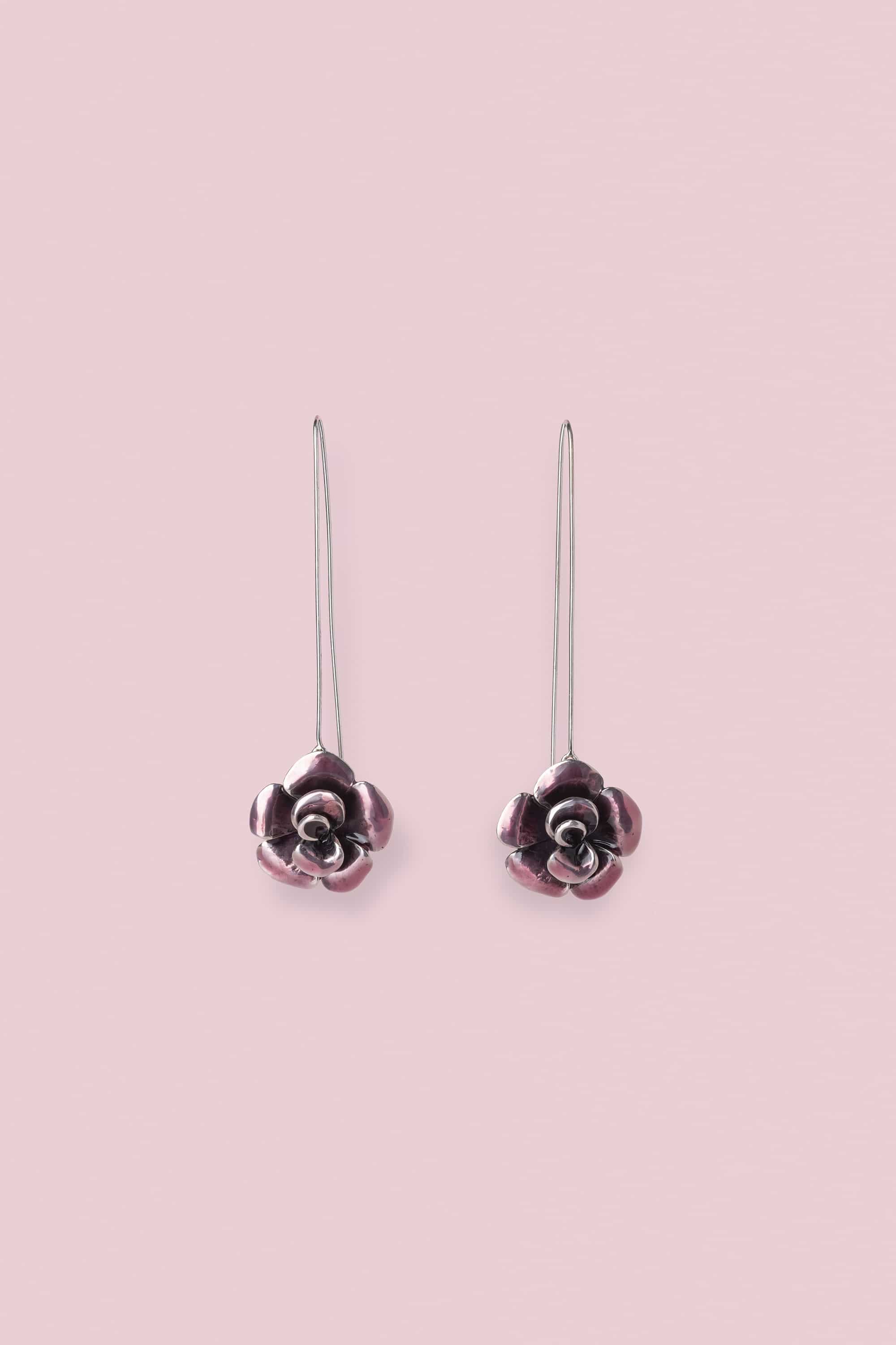 Bouquet Drop Earrings in Pink