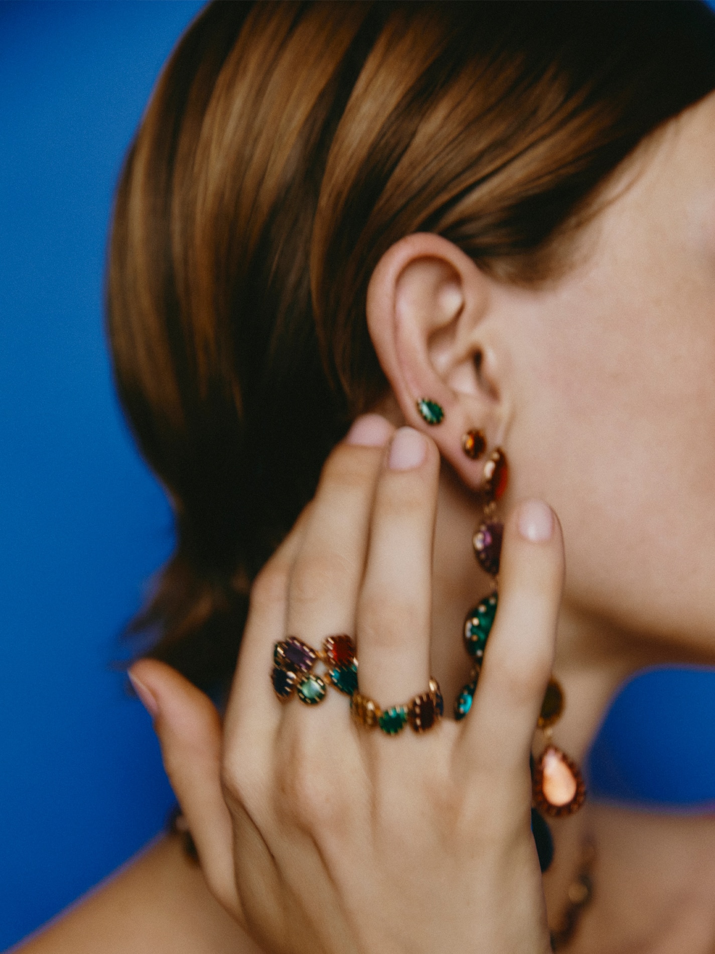 Rainbow Double Ring in Bronze and Multicolour