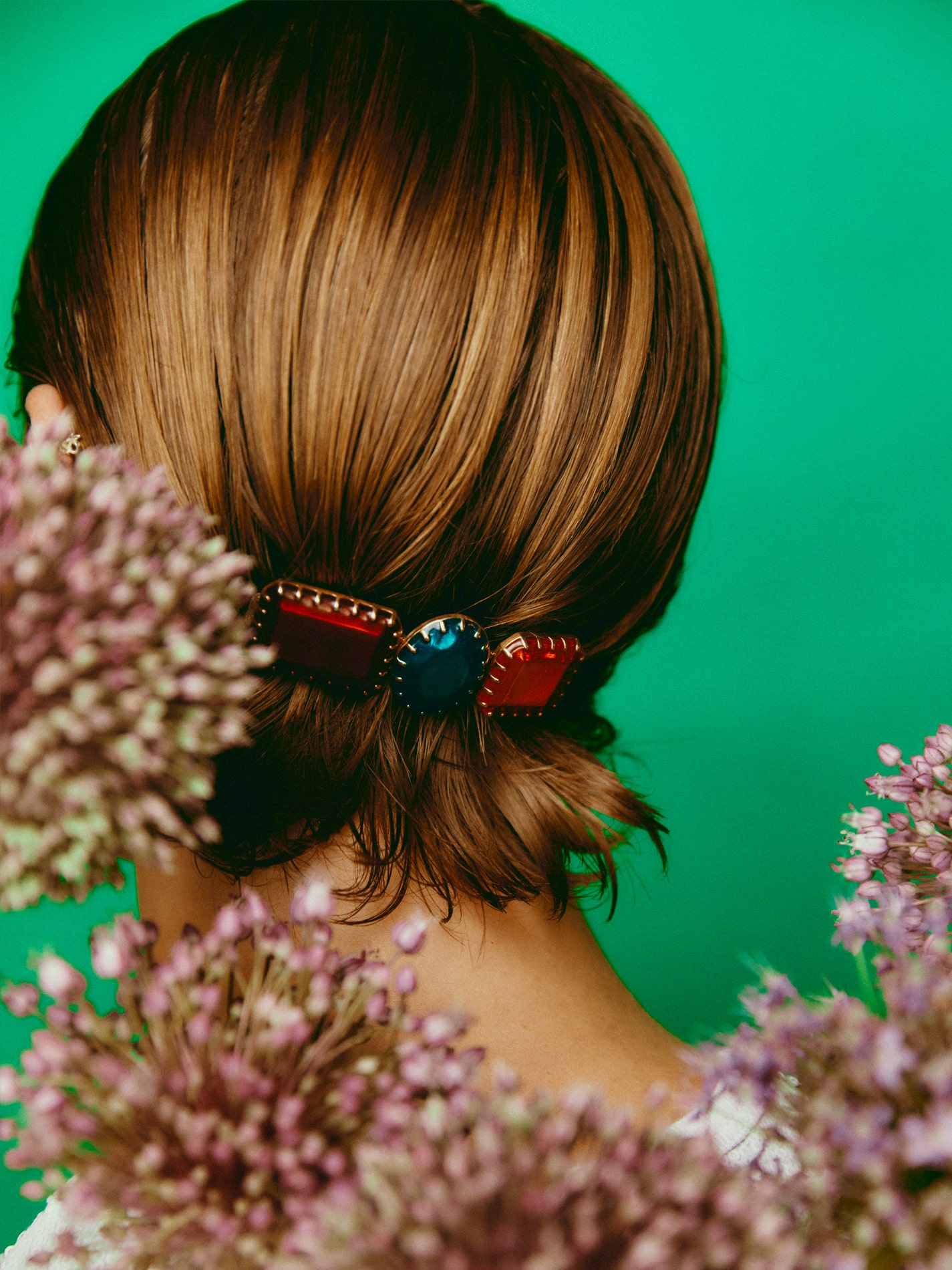 Rainbow Hairclip Multicut in Bronze and Multicolour - L