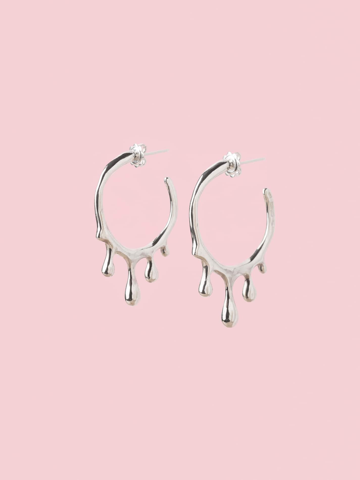 Gocce Hoop Earrings in Silver L