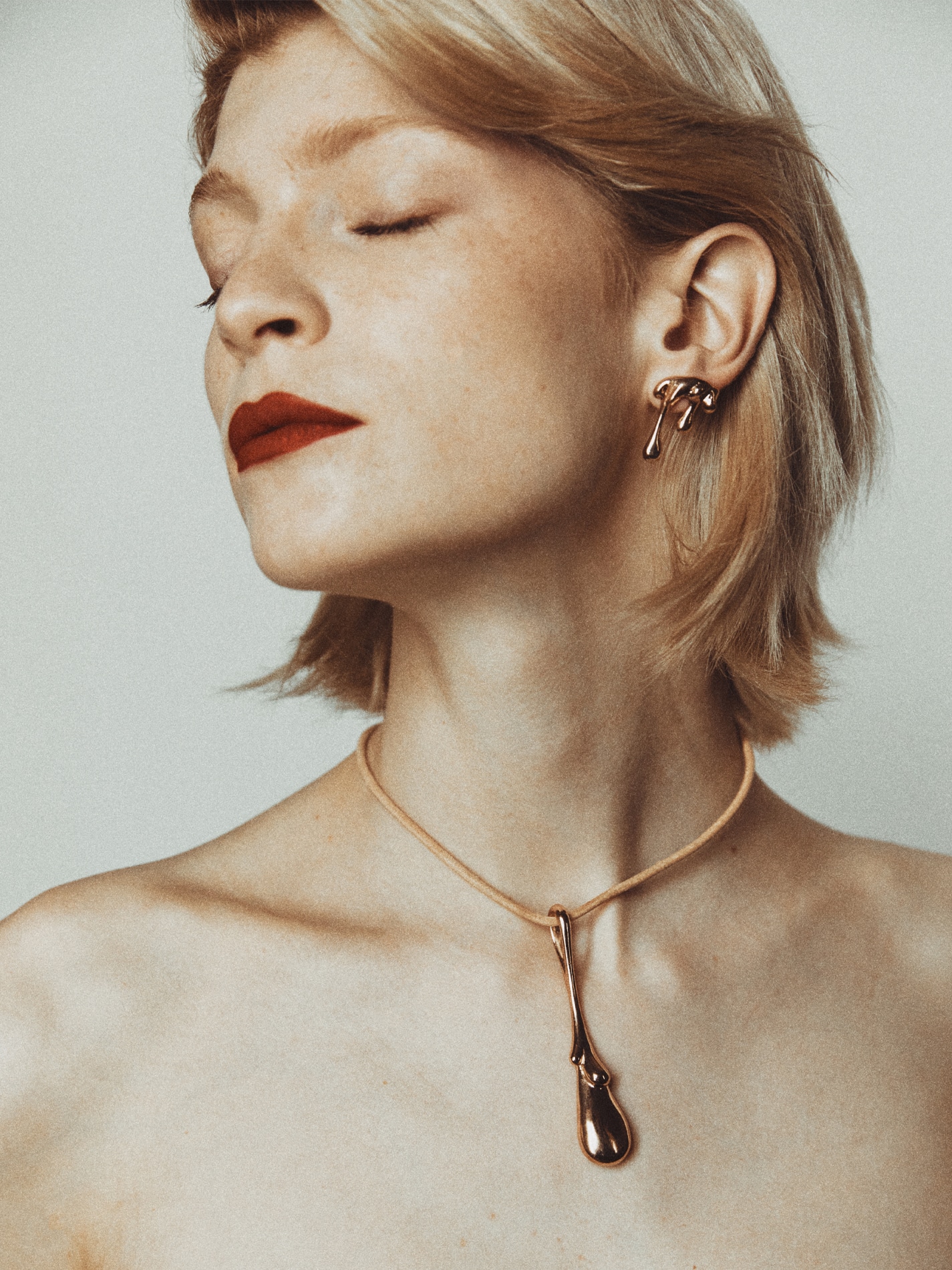 Gocce Pendant Necklace in Bronze L