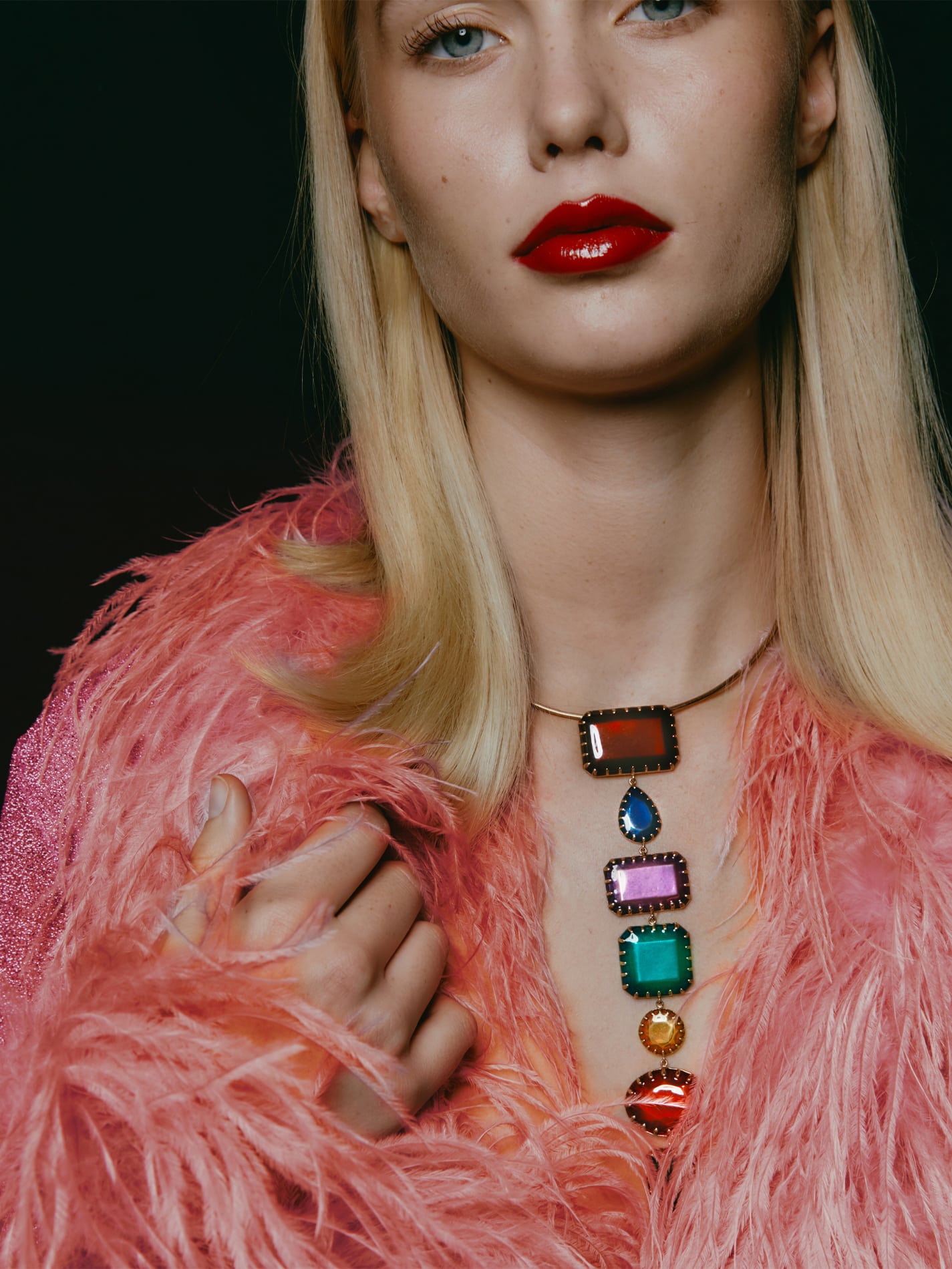 Rainbow Pendant Necklace in Bronze and Multicolour