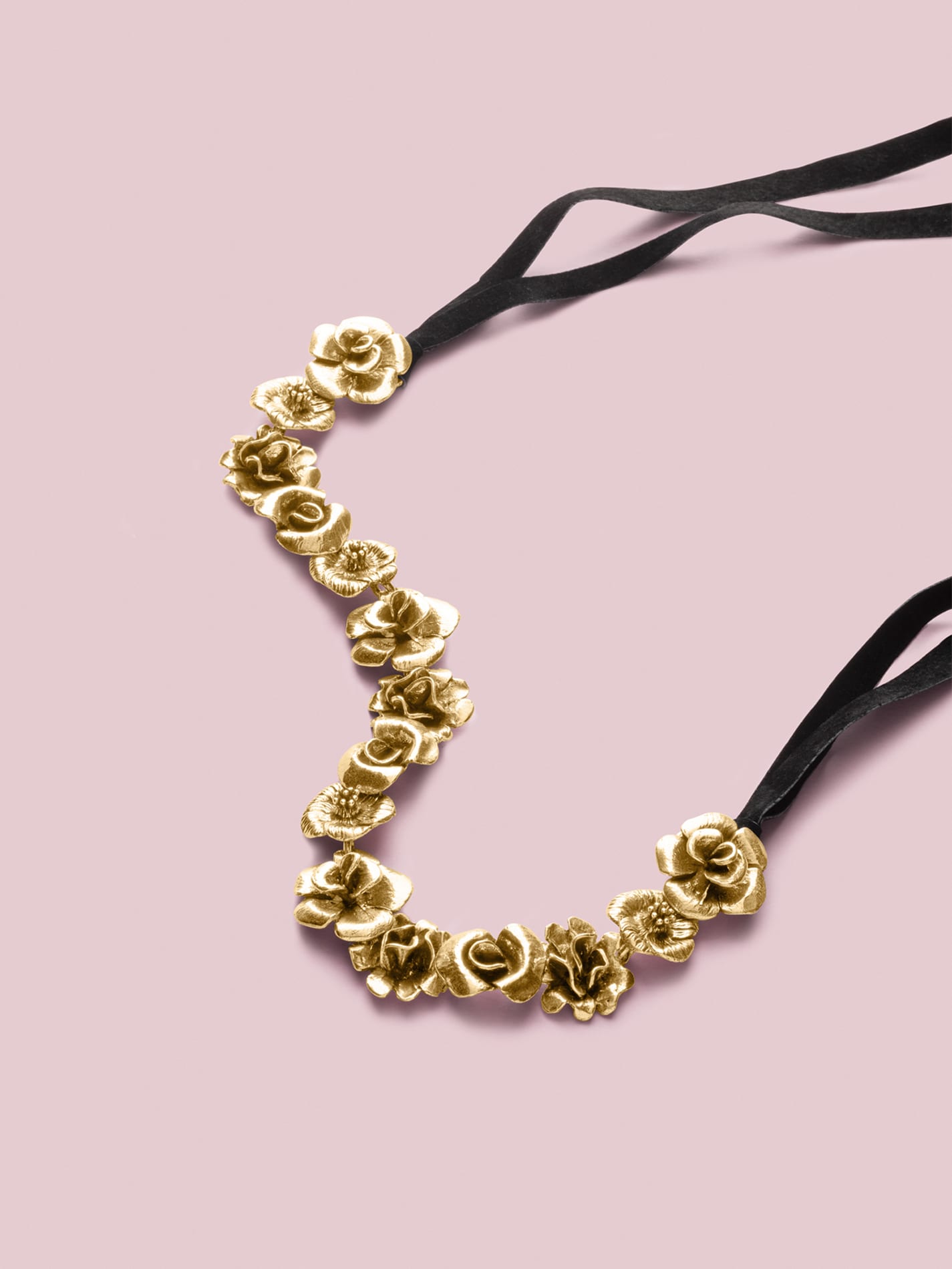 Single Bouquet Headpiece Plated in Gold