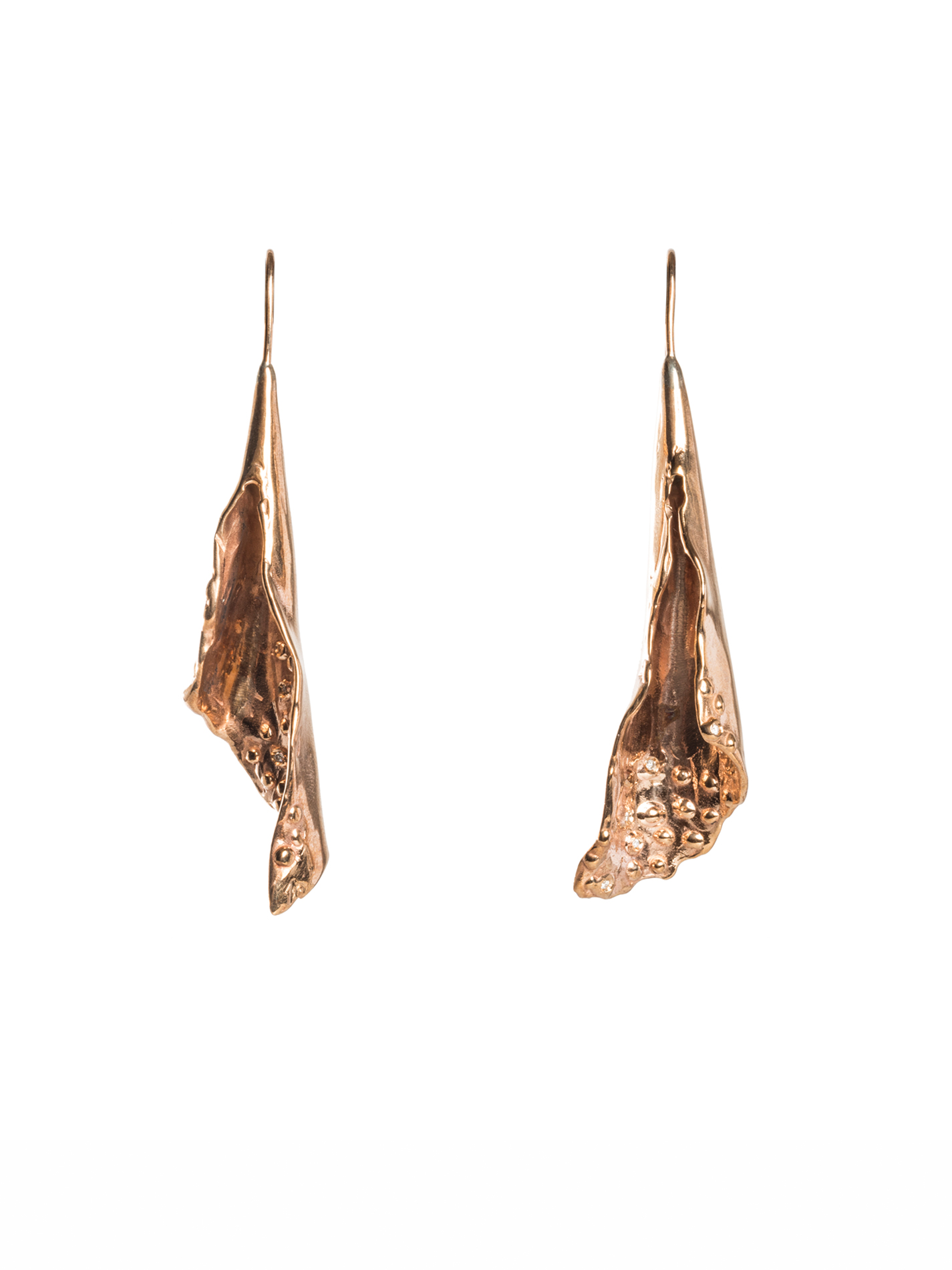 Melted Diamond Earrings in Bronze